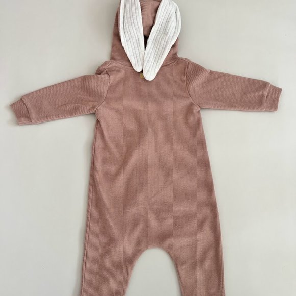 LIKE NEW The Lala Korean Brand Rabbit Zipper Onesie Pink 12m 18m - Picture 4 of 4